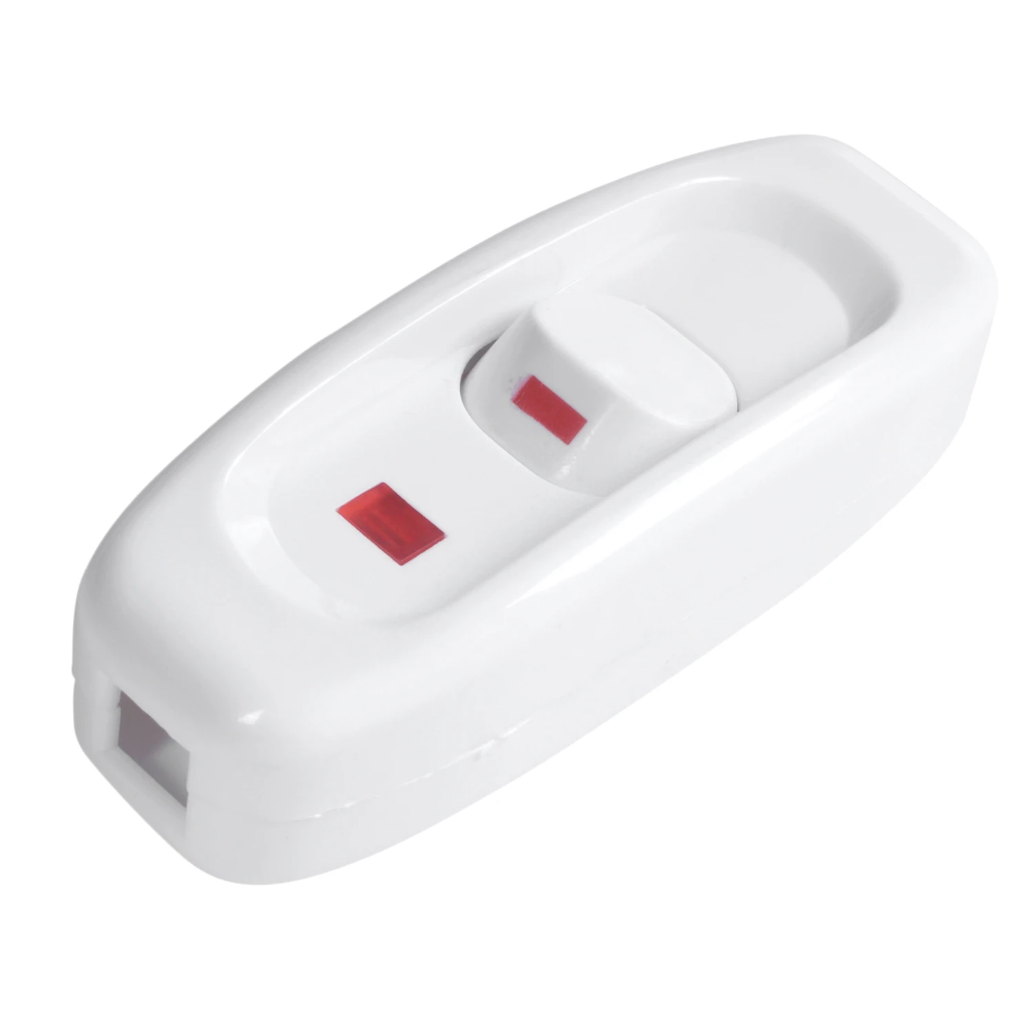 MALL Compact White Plastic In-line Cord Light Lamp Switch