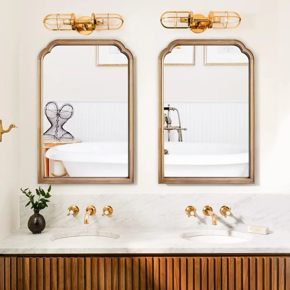 2 Pack Farmhouse Bathroom Mirrors for Wall Mounted, 24