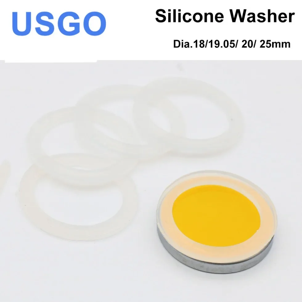 

USGO Silicone Washer Dia.18/19.05/20/25mm for CO2 Laser Focusing Lens Mirrors The Silicone ring 5 Pcs