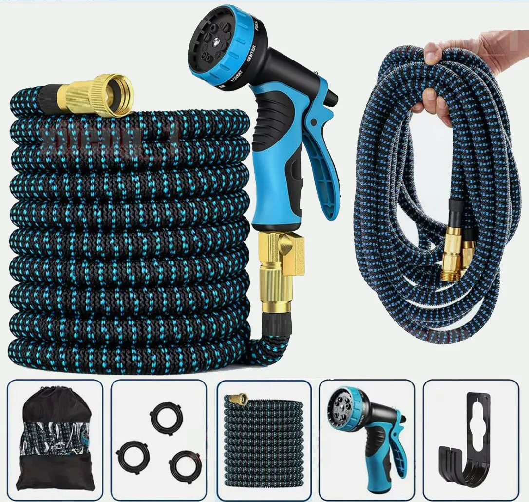 Expandable. Spray Nozzle | Ships from USA 50’ Flexible Garden Hose Lightweight