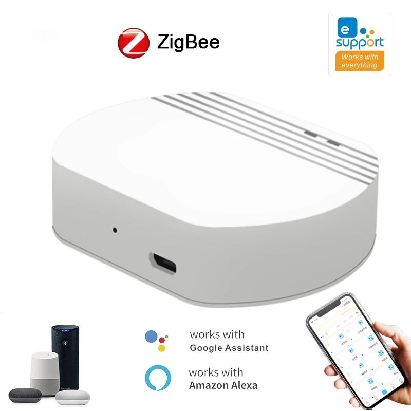 

Smart eWeLink App Zigbee 3.0 Gateway Hub Home Automation Device Wireless Bridge Voice Control Works with Alexa Google Home