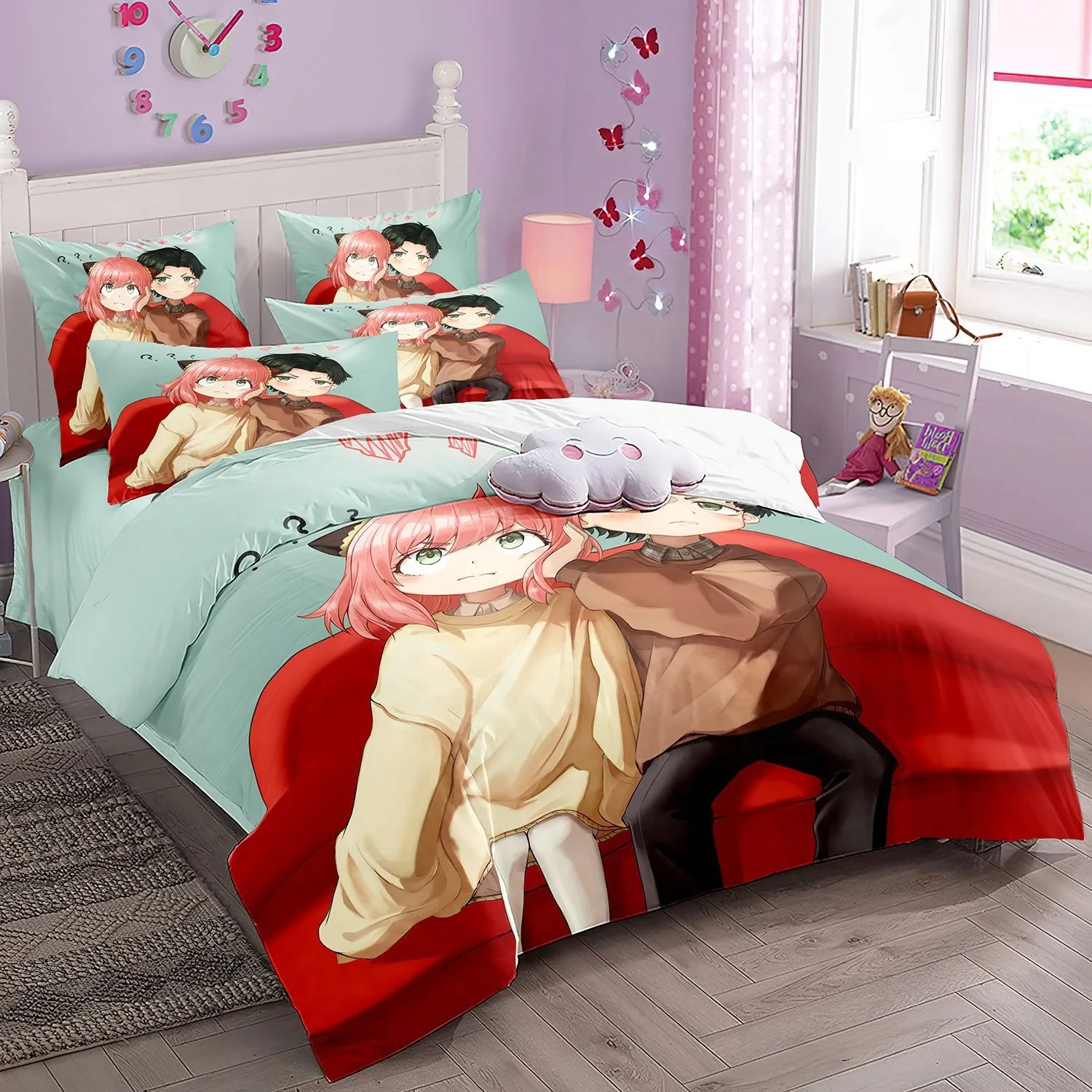 Spy X Family Bedding Set, Anya Duvet Cover,Anime Quilt Cover for Boys and Girls, Single, Twin, Queen Size