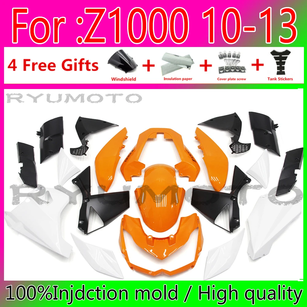 

New ABS Motorcycle Fairings For kawasaki Z1000 2010 2011 2012 2013 Z1000 2010 2013 ABS Plastic Injection Bodywork Fairing orange