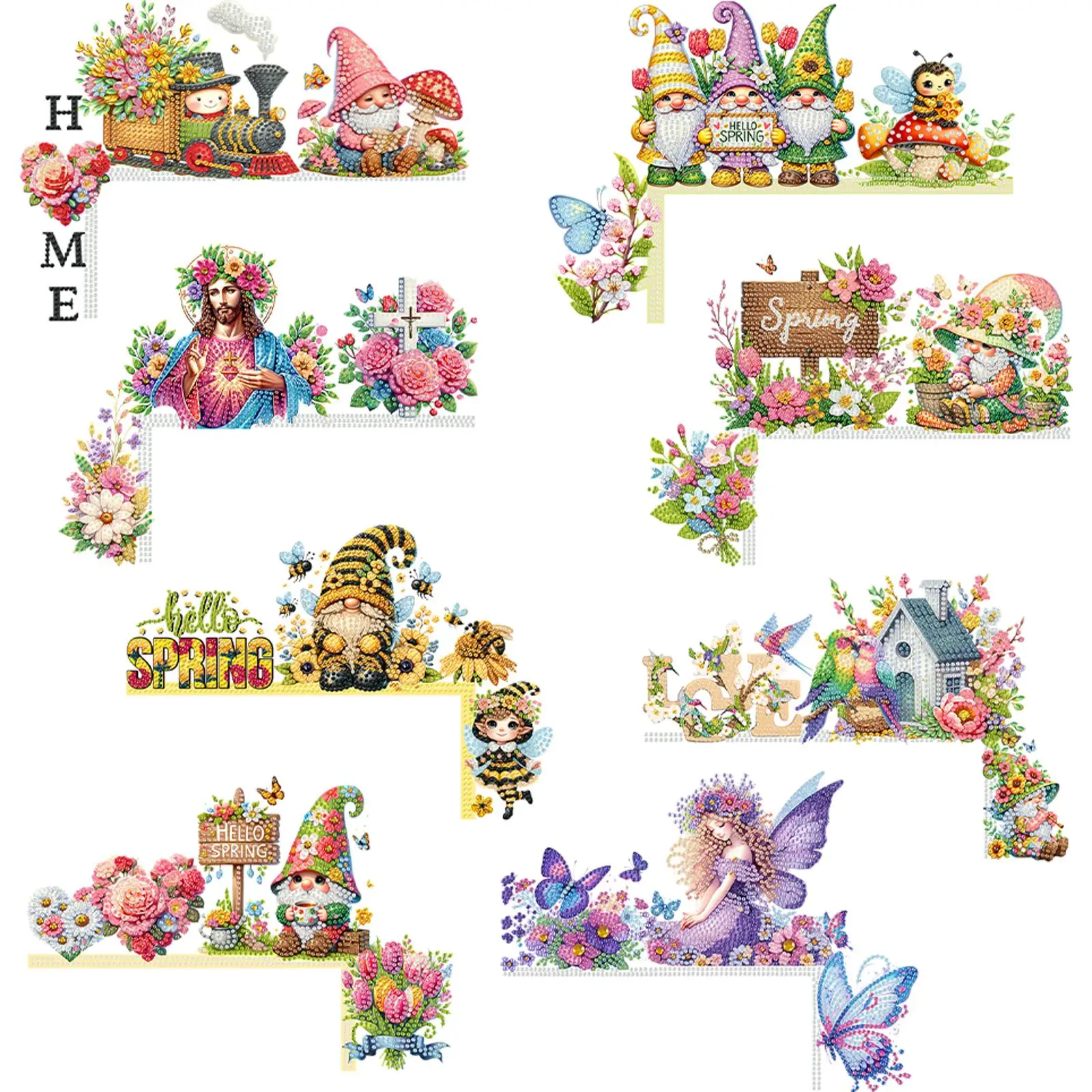 

Набор для творчества: 2D плоские рождественские украшения для дверных рам, алмазная мозаика DIY, 5D алмазная живопись для стен и окон