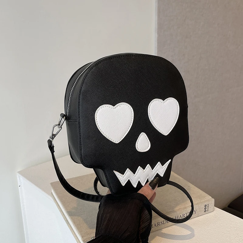 PU Skeleton Bag Creative Crossbody Wallet Novelty Shoulder Bag Skull Coin Purse Funny Messenger Bag Halloween Ghost Purse