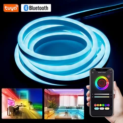 Tuya Smart WiFi 220V RGB LED Neon Strip Light 1500W 750W Flexible Ribbon Tape EU Plug Remote/Bluetooth APP Voice Control Alexa