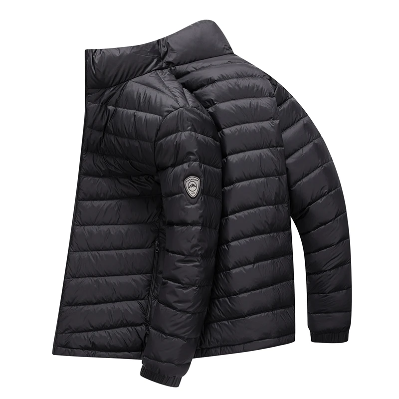 90 White Duck Down Men's Light and Warm Down Jacket with a Stand-Up Collar, Fashionable and Versatile Autumn and Winter Coat