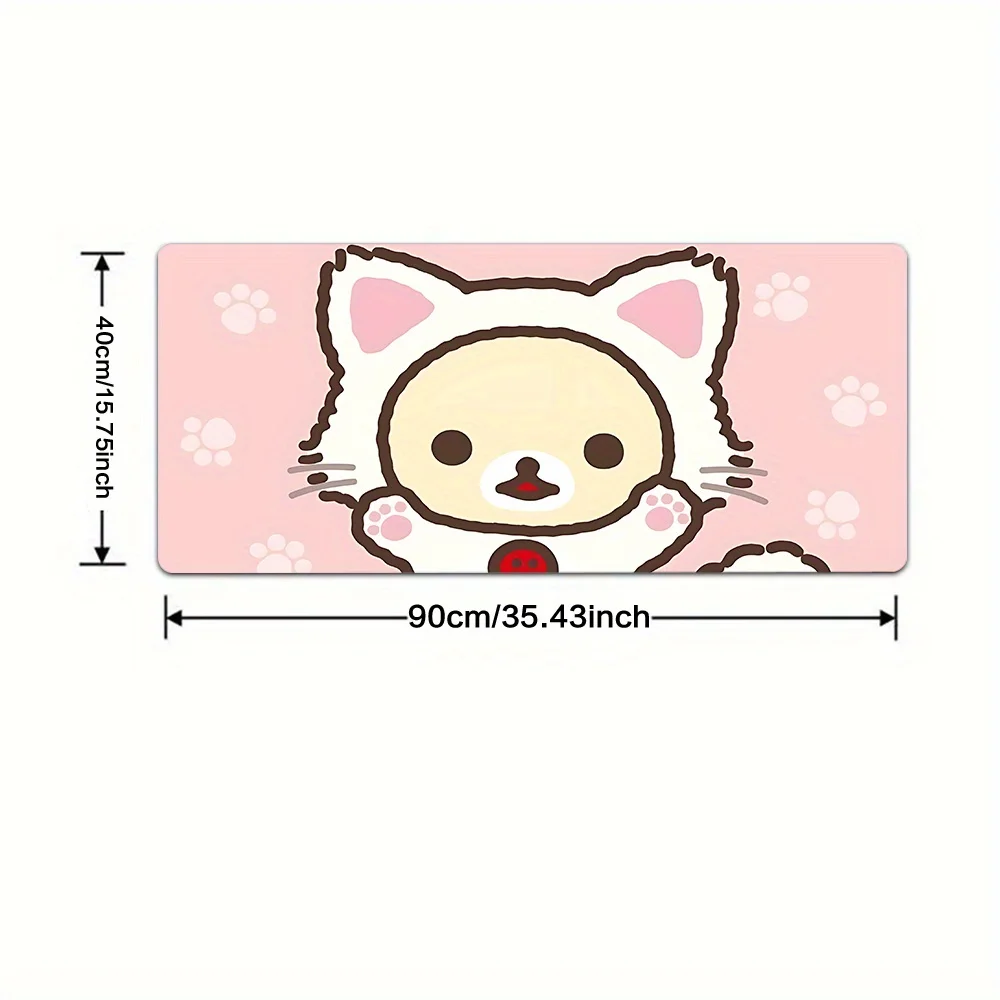 Tappetino per mouse da gioco grande antiscivolo: simpatico tappetino da scrivania rosa pastello e marrone con base in gomma facile da pulire, splendido tappetino per computer per ufficio