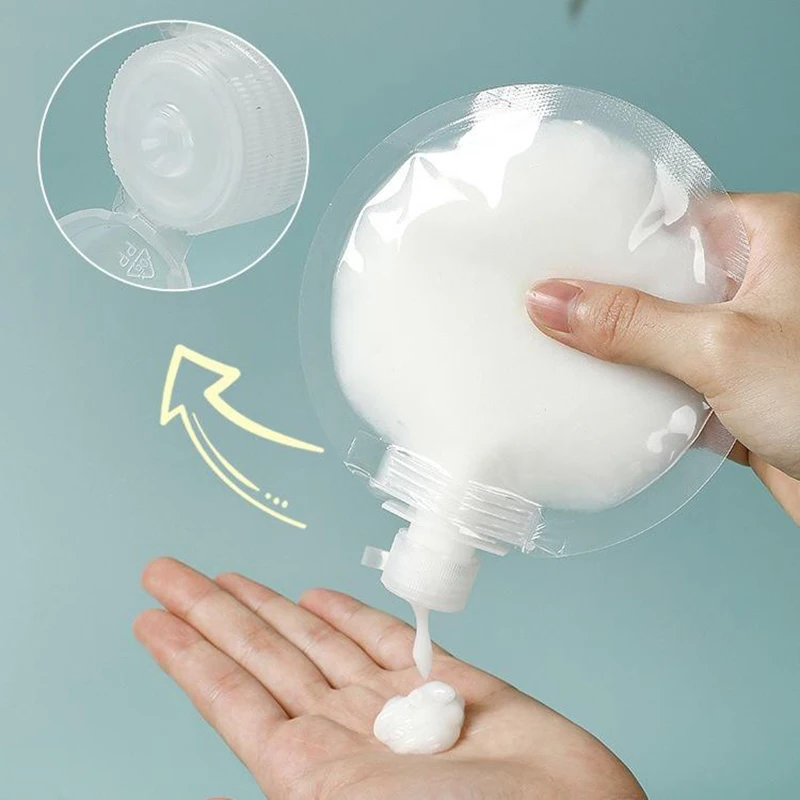 1/5/10Pcs Travel Portable Packaging Bag Cosmetic Shampoo Lotion Facial Cleanser Travel Storage Bag Lotion Nozzle Bag
