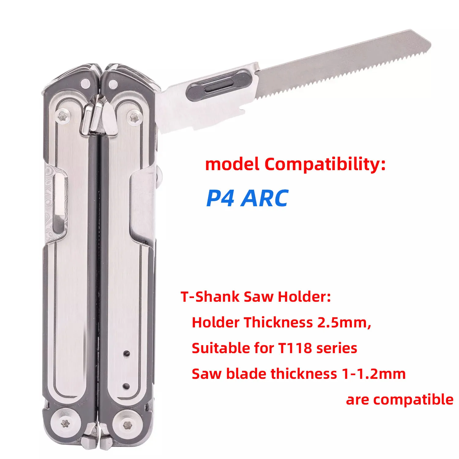 t shank suporte com thumb grip para leatherman cnc saw acessorios faca voce mesmo p4 arc peca 01