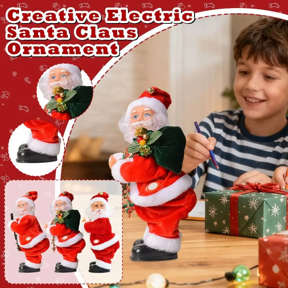 Funny Standing Santa Claus Decorations Electric with Music Santa Claus Twerking Figurine Christmas Supplies New Year's Supplies
