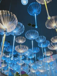Lámpara Led de medusas de colores, candelabro decorativo de fibra óptica para boda, banquete, restaurante, bar, atmósfera, diente de león, nuevo