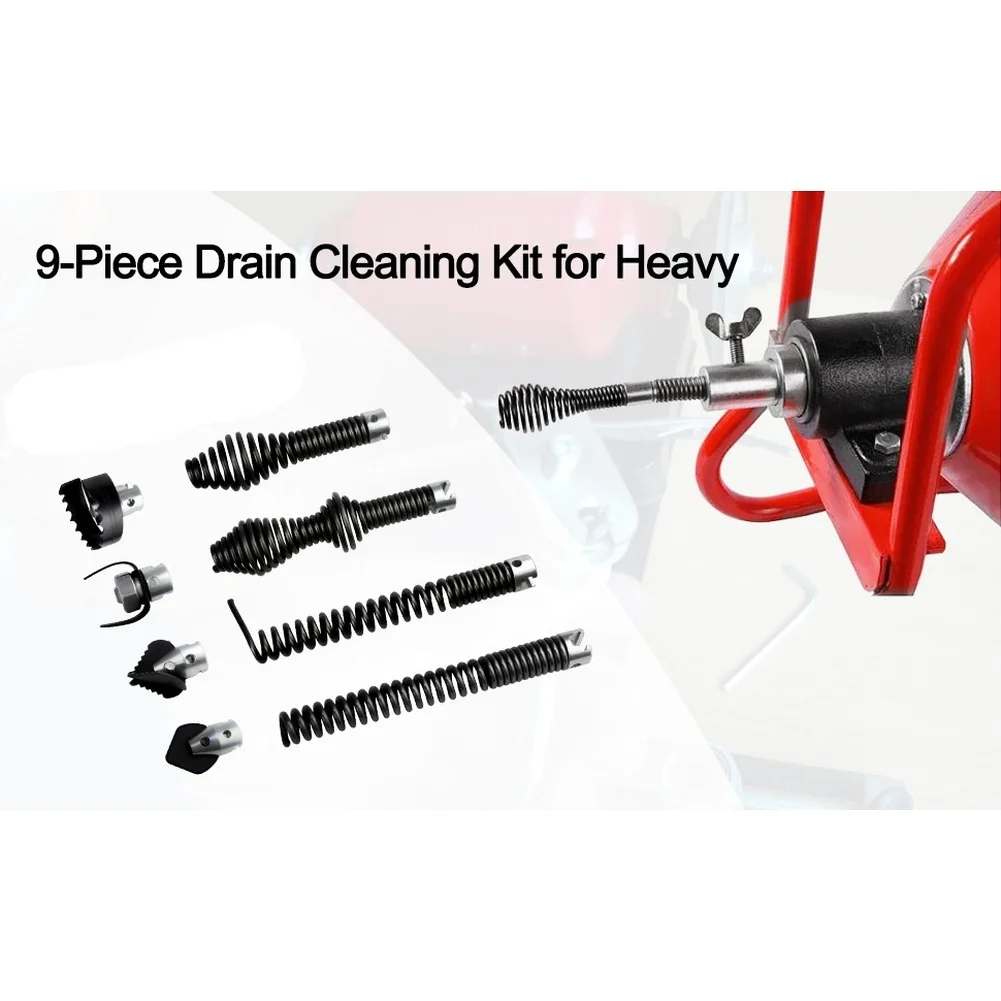 For RIDGID K400 Drain Cleaner Cutting Attachments 10Pcs Set Galvanized Steel 65 Manganese Steel for Pipe Cleaning