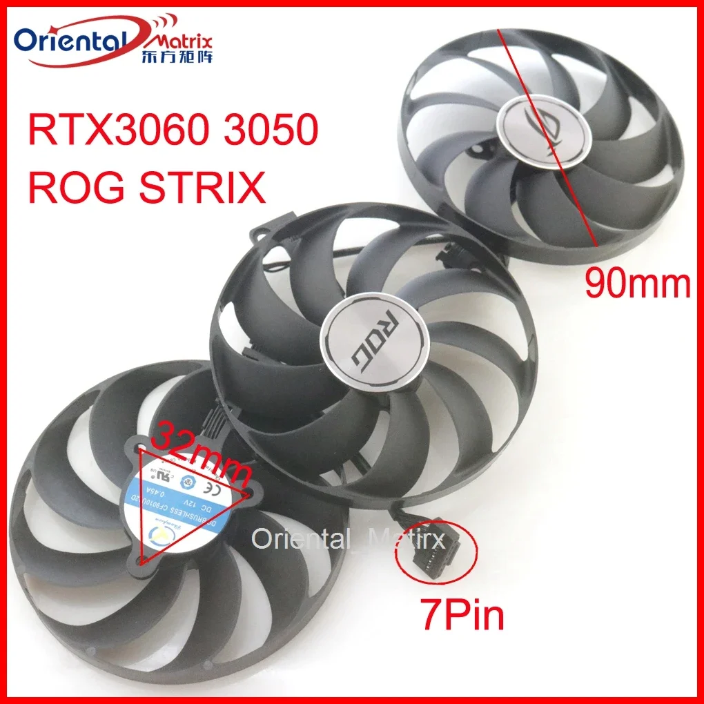3pcs/lot CF9010U12D 12V 0.45A 90mm For ASUS RTX3060 RTX3050 ROG STRIX Graphics Card Cooling Fan