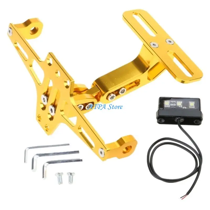 

U13C Motorcycle Tail Light Stand & Number Plate Hold with LED Motorcycle License Plate Frame Adjustment Simple Installation