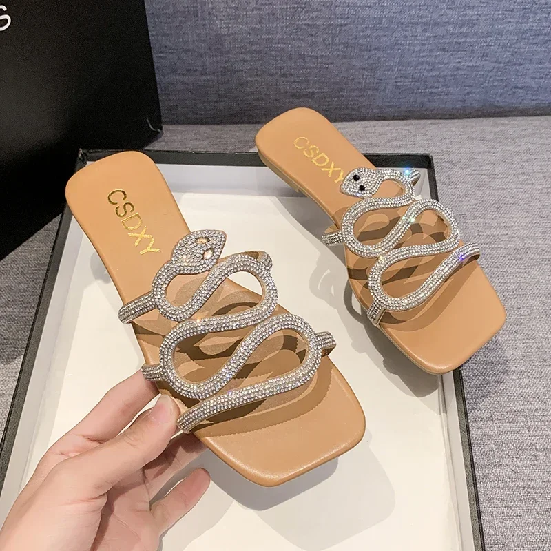 

Crystal Rome Women's Slipper Fashion Summer Bling Flat Shoe Comfort Sandals for Women Outdoor Casual Party Flip Flops Slippers