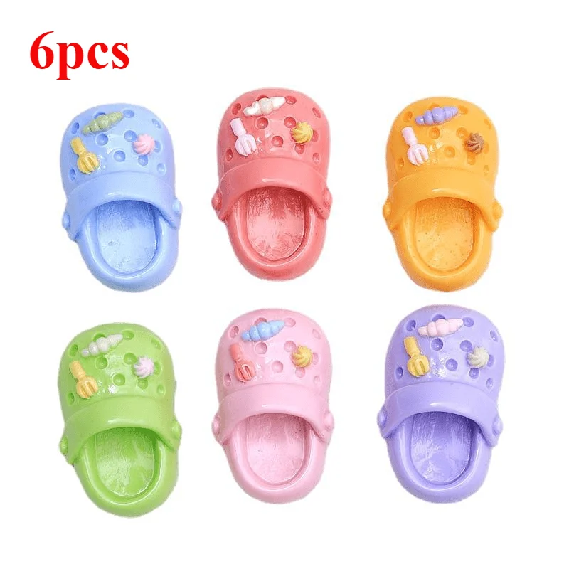 6pcs Cartoon Flip Flop Refrigerator Magnets, Cute Decorative Plastic Oval Fridge Magnet Set, Fun Whiteboard Magnetic Stickers