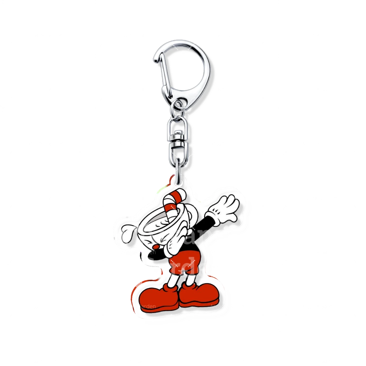Picture 6: Cuphead Mugman Acrylic Keychain Cute Game Related Products Funny Gift Bag Charms Pendant Key Chain Souvenir Creative Accessorie