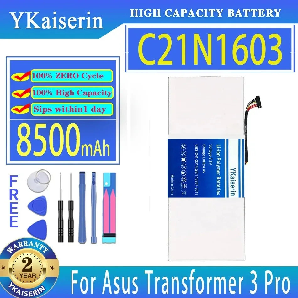 

Сменный аккумулятор ykaisсеребрин 8500 мАч C21N1603 для Asus Transformer 3 PRO 3Pro T303UA-GN050T T303UA T303UA-0053G6200U