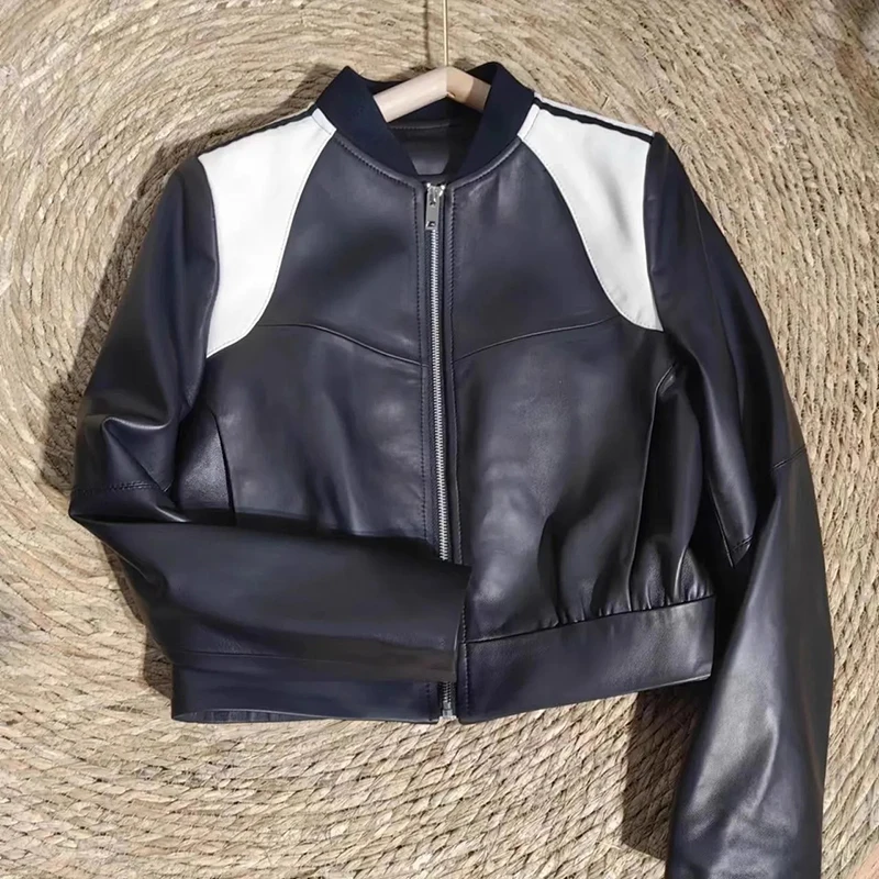 Biker Patchwork Black Jacket Women Pu Leather Long Sleeve Harajuku Y2K Coat Street American Vintage Cropped Outwear