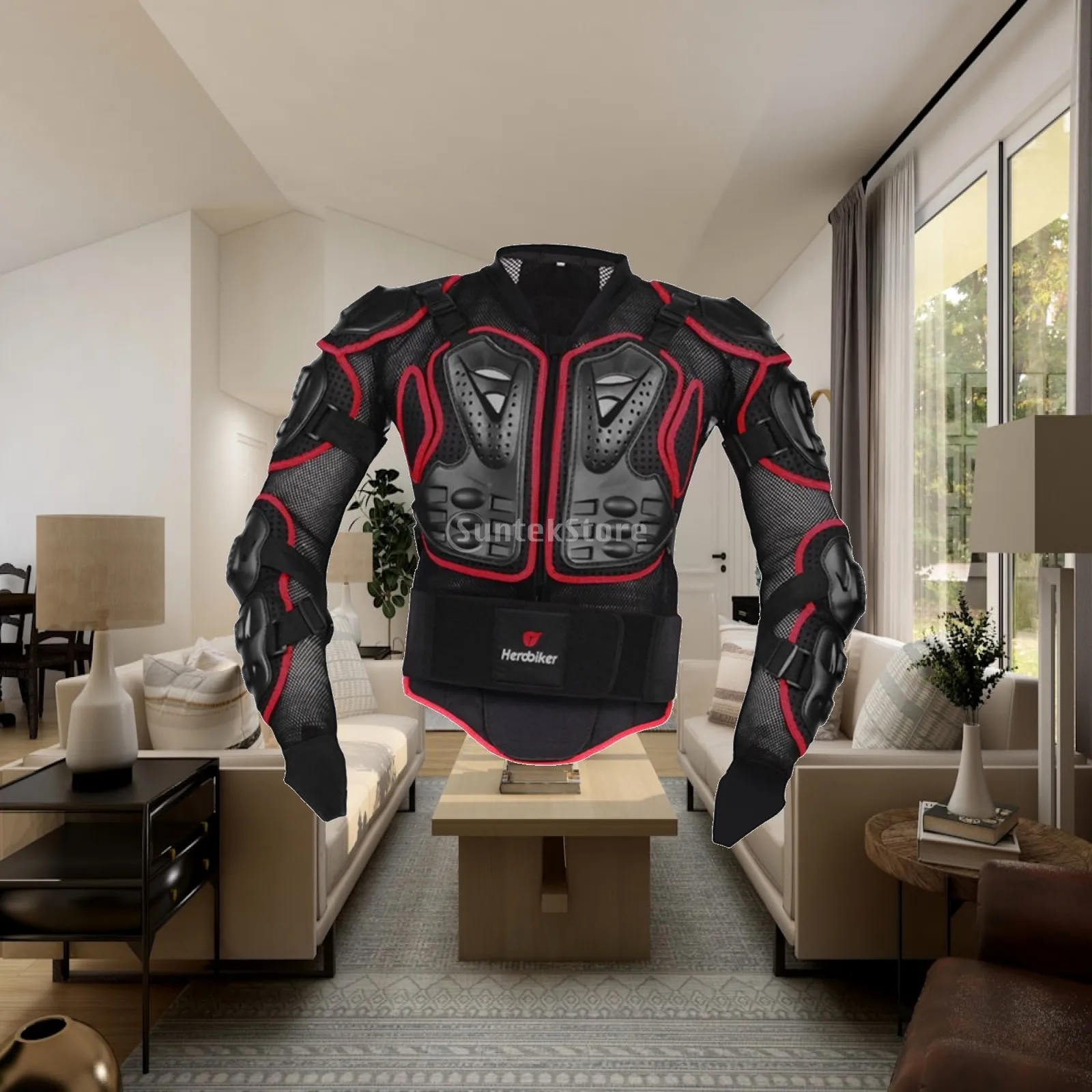 レーシングプロテクティブアーマージャケット、調節可能なメッシュパッド入り、バイクライディング用安全フルスーツ