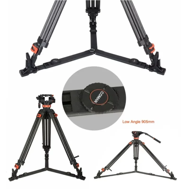 DF26Q7PLUS プロフェッショナル 最大耐荷重16kg アルミニウム合金三脚 フルードヘッド付き ビデオ三脚 ビデオスタジオ撮影用 工場