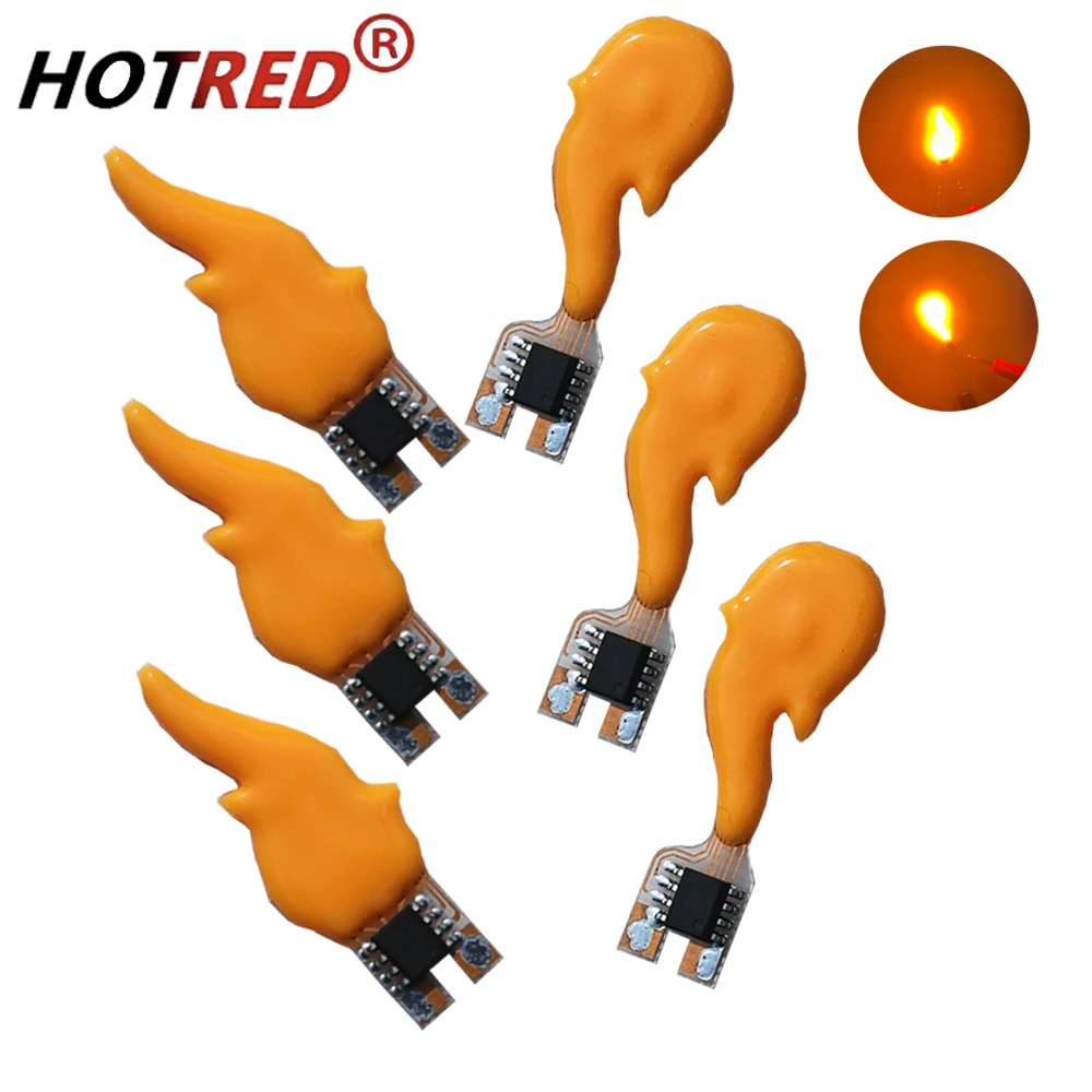 5pcs 3V-5V Led Cob Flash Candles Edison Flame LED Filament 1800K Diode Birthday Party Decoration Bulb Accessories Candle Light