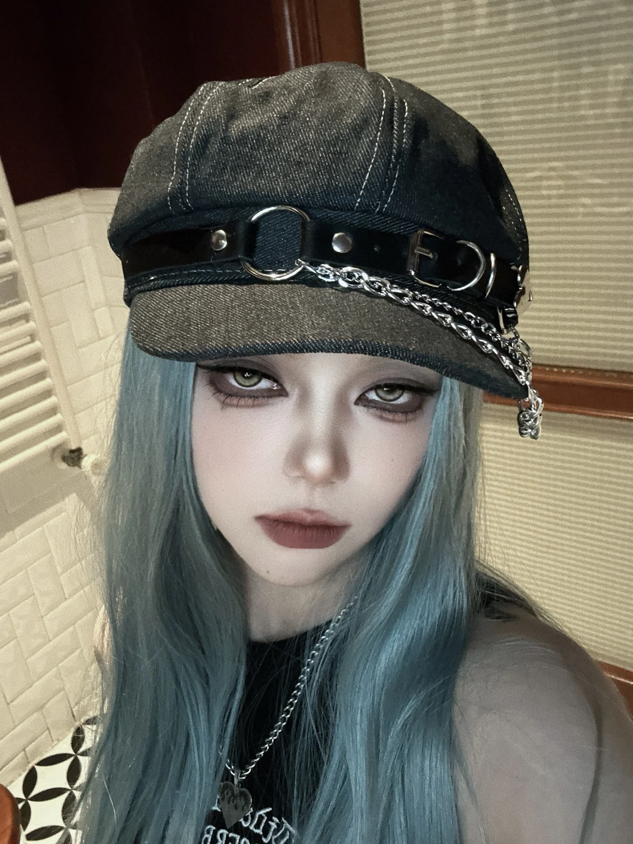 2025 fashion hip hop Customized Harajuku Gothic Lolita Beret Hat Y2K Punk Lace Bow Decorative Handmade Sun Hatfor Girls
