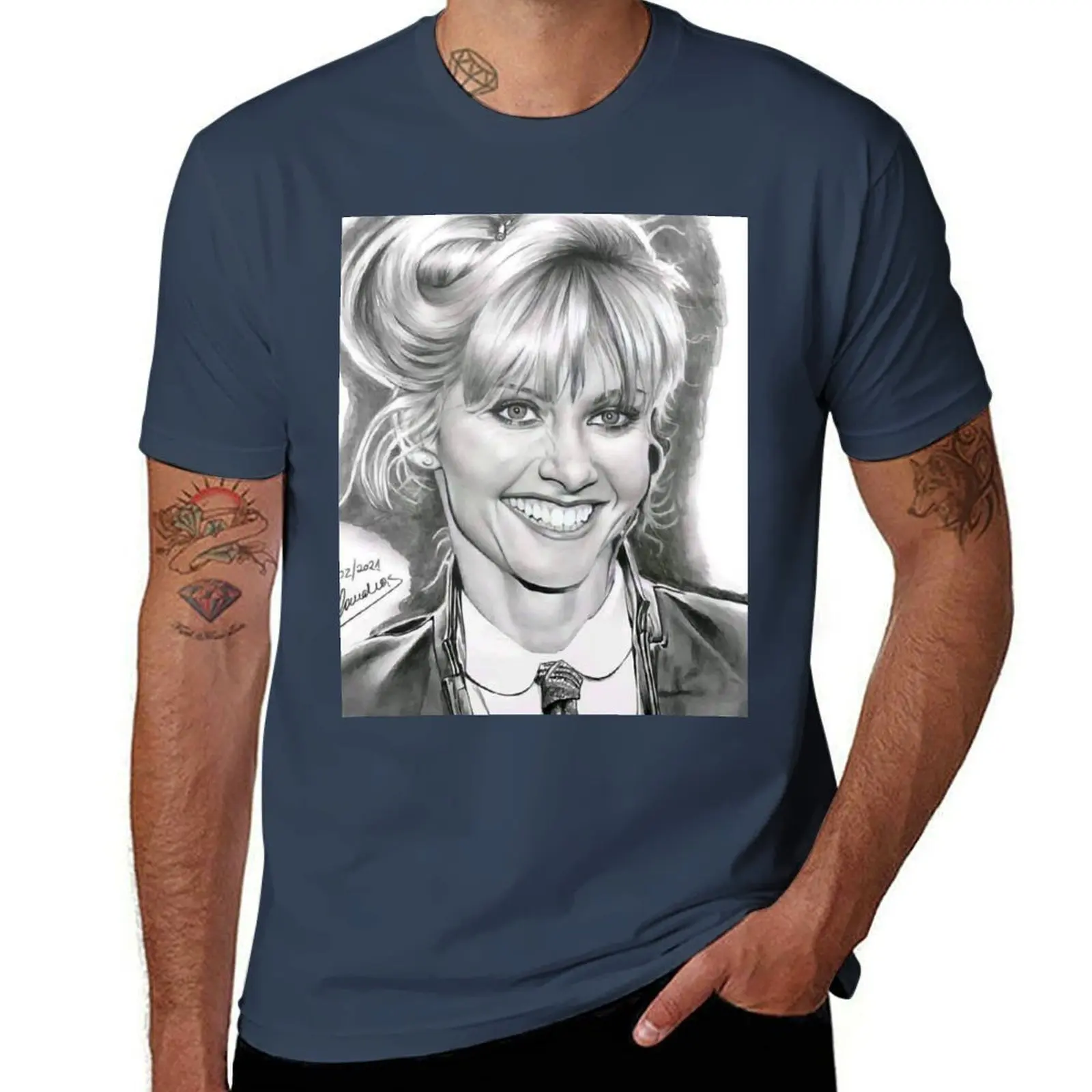 

Olivia Newton-John - I Honestly Love You Graphic T-Shirt Trendy Casual Short Sleeve Shirt