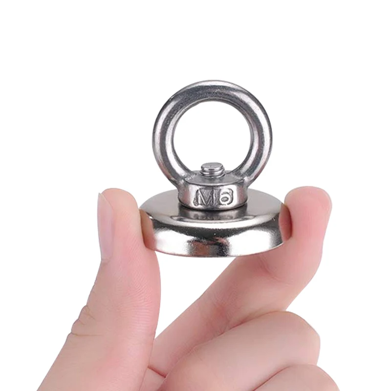 

D16-D42 Strong Neodymium Magnet Salvage Magnet Deep Sea Fishing Magnets Holder Pulling Mounting Pot with Ring Eyebolt