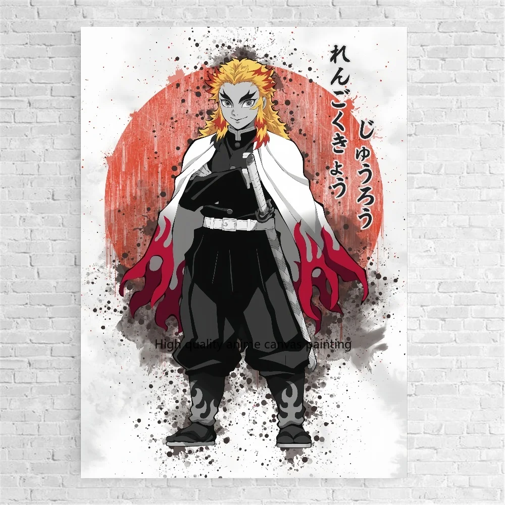 Demon Slayer Klassieke Aquarel Inkt Schilderij Canvas Schilderij Anime Karakter Posters Hd Wall Art Foto Home Room Decoratie