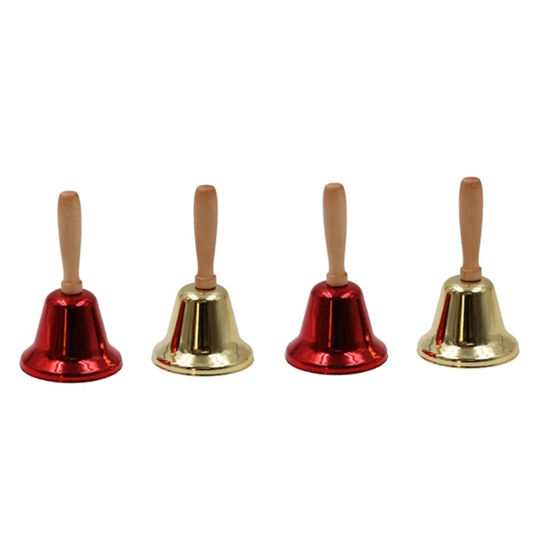 

4Pcs Christmas Bell Mini Bell Water Table Desk Bell for Service Bell for Crafts Bell for Teacher Pantry Hand Bell