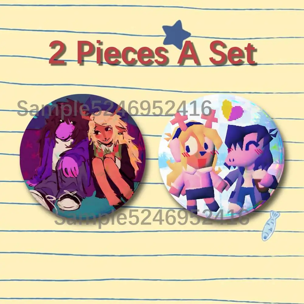 Noelle Kris D-Deltarune Game 2-teiliges Set Abzeichen-Set Modische Broschen für Damen und Herren Rucksack-Accessoire Taschenabzeichen Schmuck Geschenk – Detail 6
