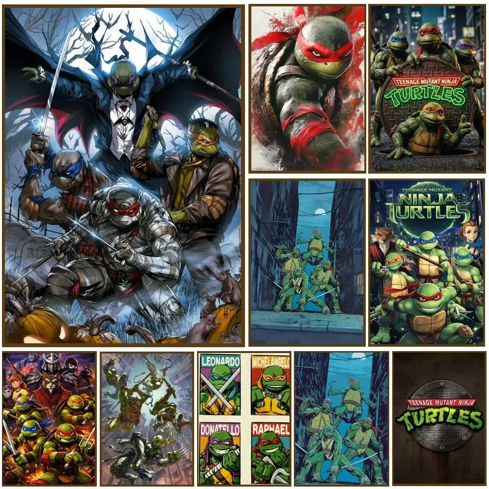 Teenage Mutant Ninja Turtles Cartoon TMNT Poster Self-adhesive Living Room Bedroom Party Bar Decor Moisture-proof HD