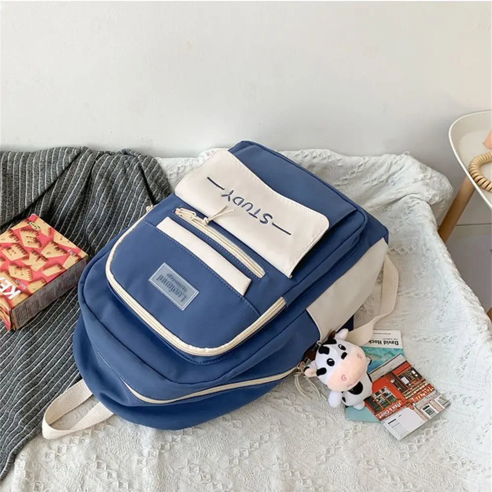 Fashion Nylon Large Capacity Backpack Pure Colour Multi-function Rucksack Bags Waterproof Bagpack Teenage Boys Girls