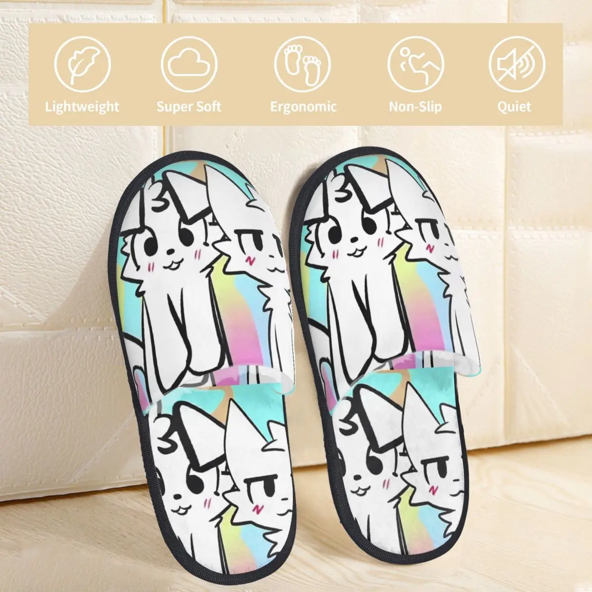 Winter House Slippers Boykisser Silly Cat Accessories Household Fur Slides Slippers Living Room Cartoon Soft Anti-skid Slides
