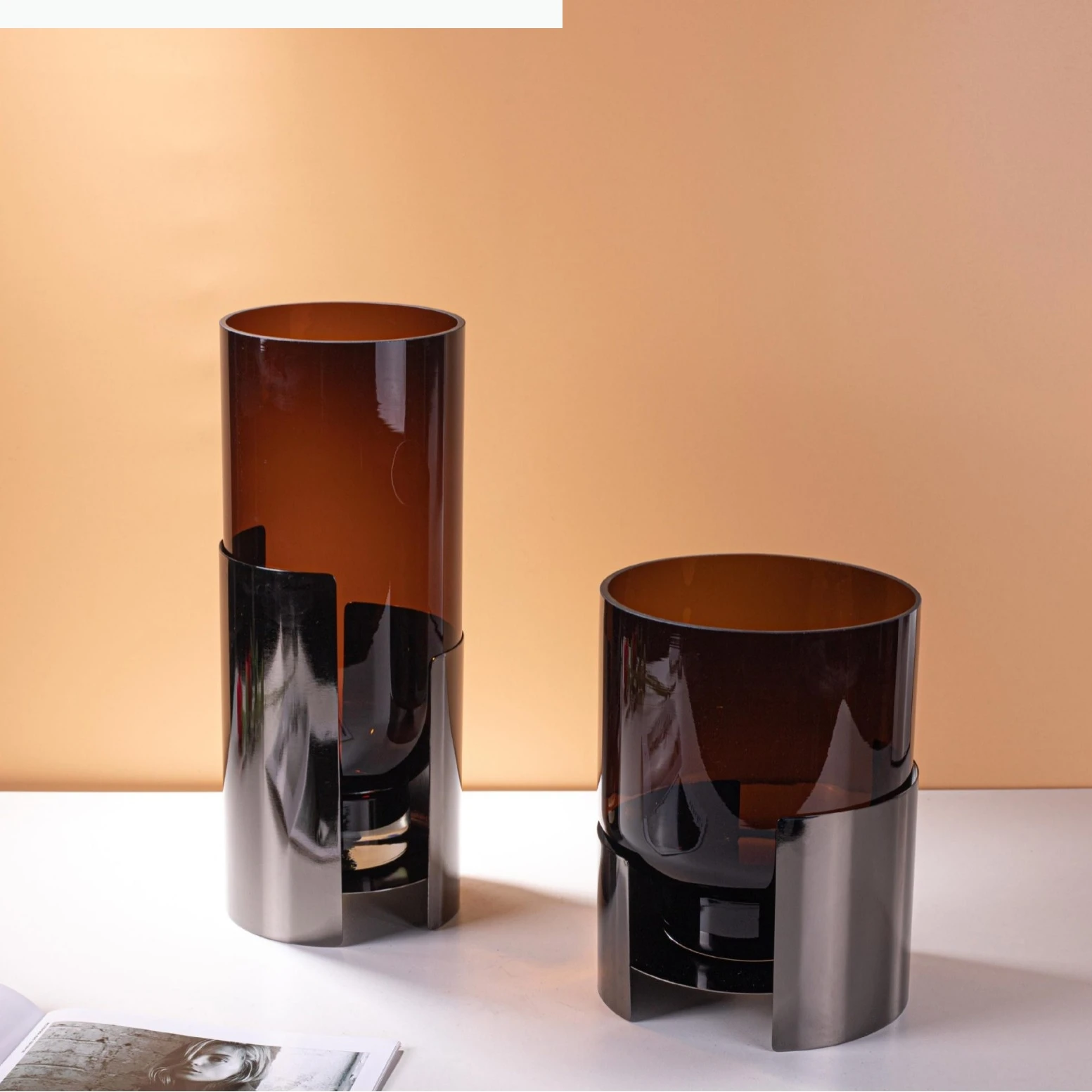 Glass Vase Double Layer Glass Container Floral Arrangement Accessories Terrarium Room Decoration Accessories