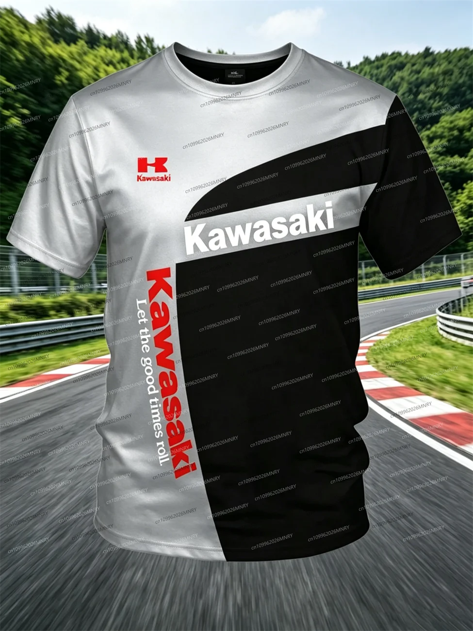 

Summer Men's Tshirt Top Motorcycle Kawasaki Tshirt top 3D Print Women Short-sleeved Breathable T-shirt Motorcycle Men's clothing