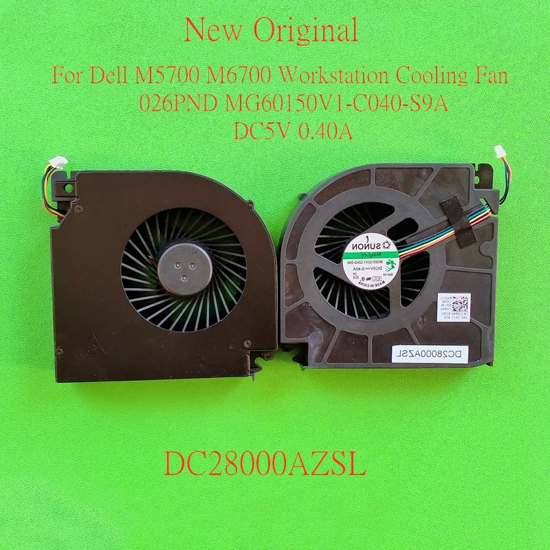 مروحة تبريد للكمبيوتر المحمول الأصلي ، Dell M5700 ، M6700 ، مروحة محطة العمل ، 026PND ، 0CJ0RW ، ، DC28000AZSL ، DC5V ، 0.40A ، جديدة