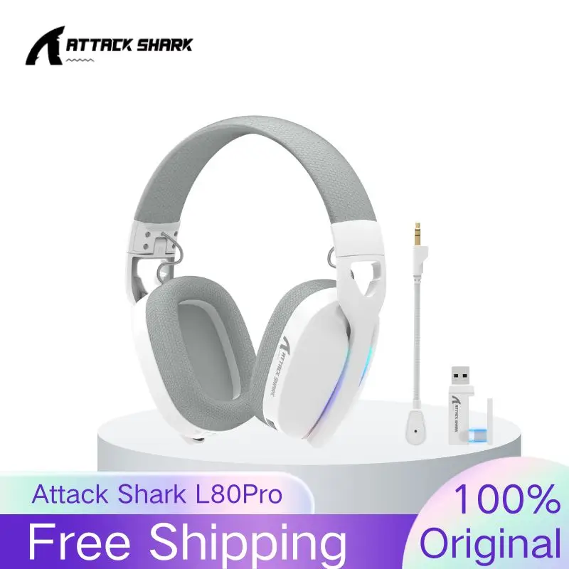 

Attack Shark L80PRO2,4 ГГц Беспроводная трехрежимная игровая Bluetooth-гарнитура Гибкая система с двумя микрофонами Легкий Долговечный