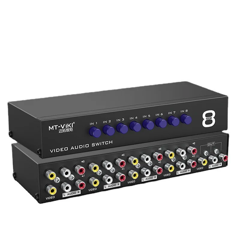 

MT-831AV AV-переключатель 8 в 1, выход 8 в 1, аудио и видео RCA-переключатель