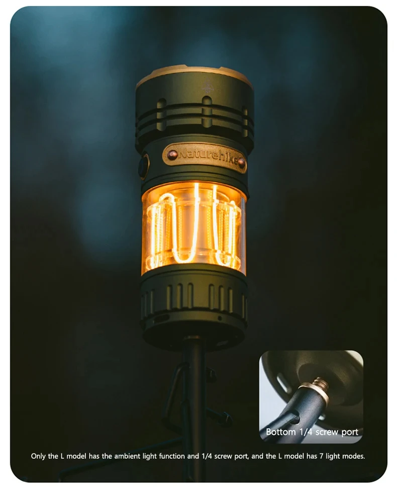 Naturehike Hochleistungs-LED-Taschenlampen für Camping und Outdoor, ultraleicht, wasserdicht, 250 m Strahlungsbereich, Umgebungslicht, multifunktional – Detail 7