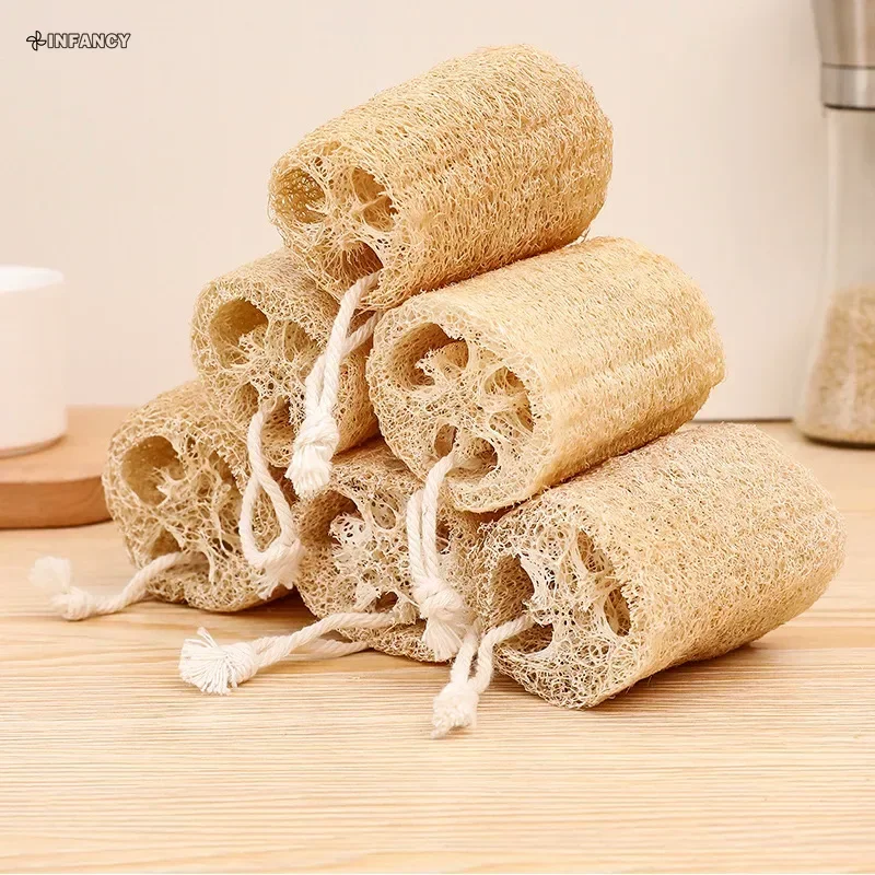 1/3pcs Natural Loofah Washing Brushes Luffa Loofa Bath Body Shower Sponge Kitchen Cleaing Scrubber Bathroom Accessories