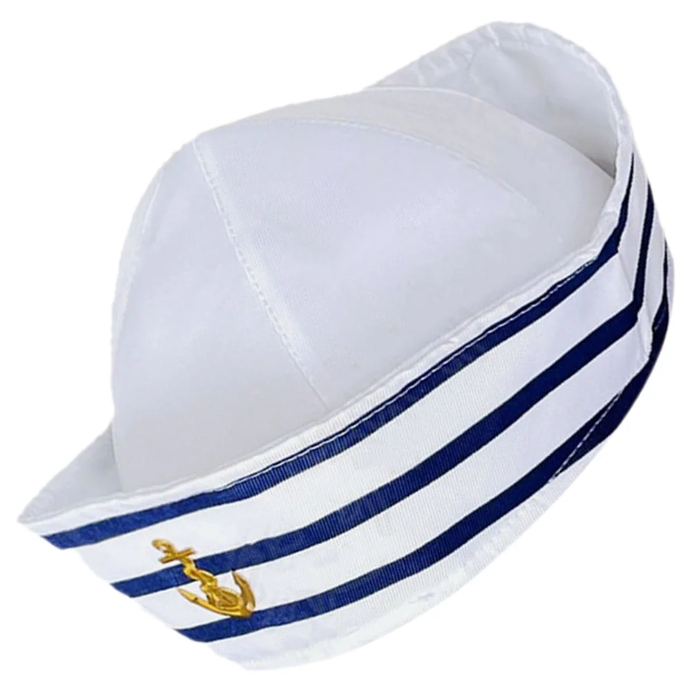 Chapeaux de fête blancs drôles pour femmes, costume de marin, chapeau de capitaine, décor nautique, retournement