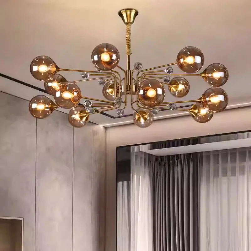 Moonriver Lighting Modern Parlor Chandelier Minimalist Magic Beans Hanging Lamp Luxury Hall Pendant Light for Home Decor Lustre