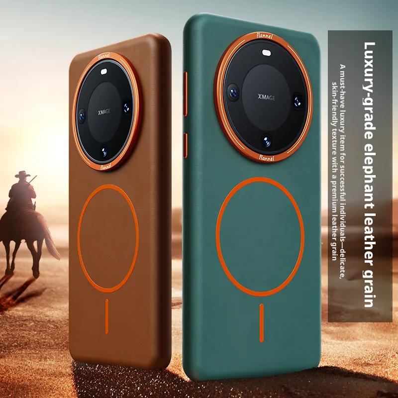

For Huawei Mate 80 70 60 Pro Max Case Elephant Skin Pattern Leather Soft and Smooth Touch Magsafe Microfiber Lining Inside Cover