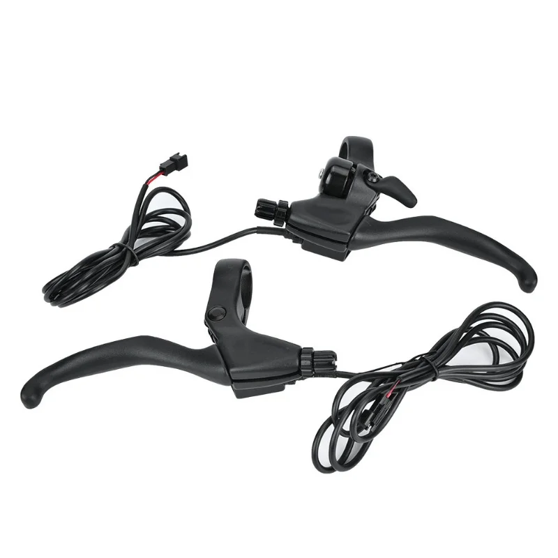 

1 Pair Electric Bike Aluminum Alloy Outage Brakes Lever Grip Handle Bar Accessory Black
