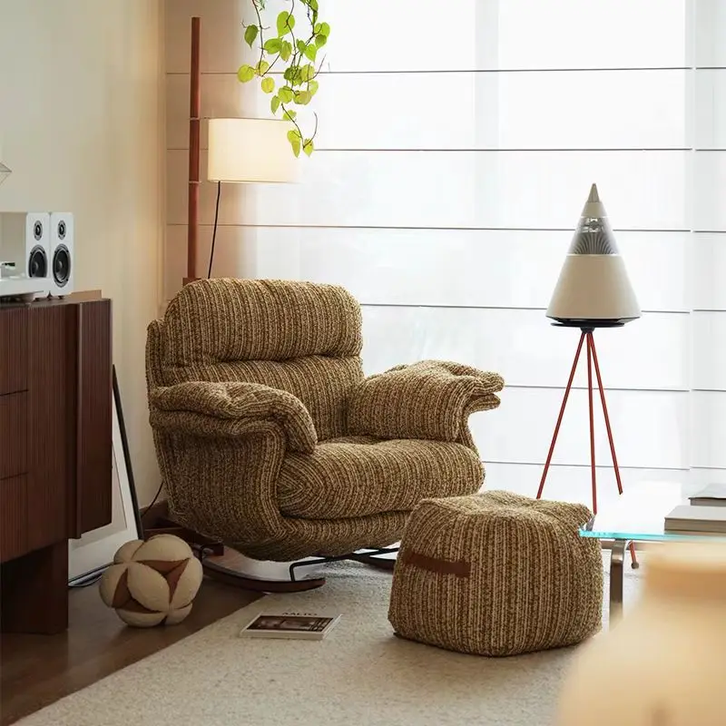 

Одиночный стул в стиле ретро, французская полосатая ткань, маленькая квартира, гостиная, ленивый диван