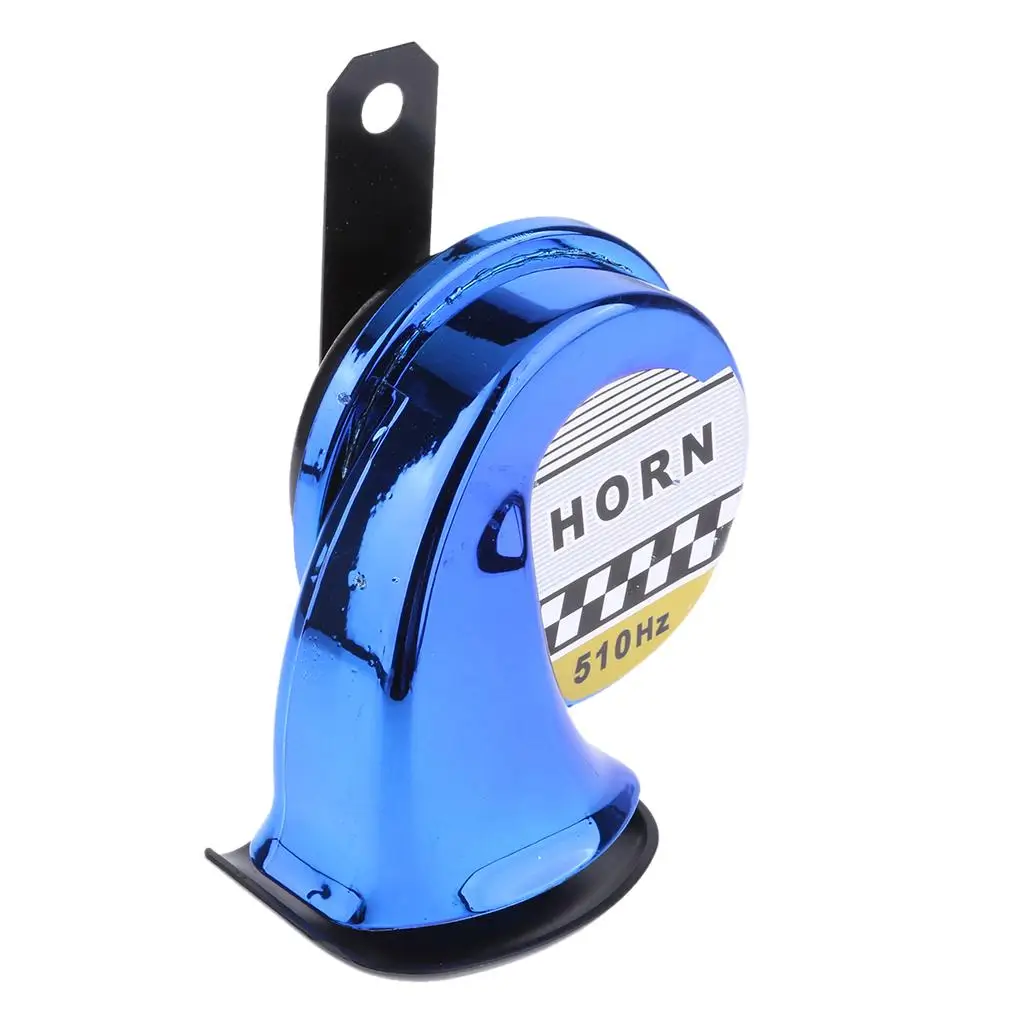 Car Motorcycle 130dB Loud Snail Air Horn Siren Waterproof 510hz 12V DC Blue Low Power Consumption and High Performance