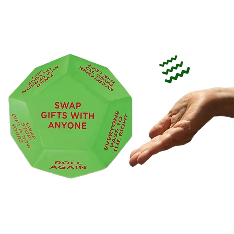 Santa Swap Gift Exchange Dice, 2025 New Christmas Dice Gift Exchange Game, 12 Different Sides - 3 * 3 * 3In 1/2PCS